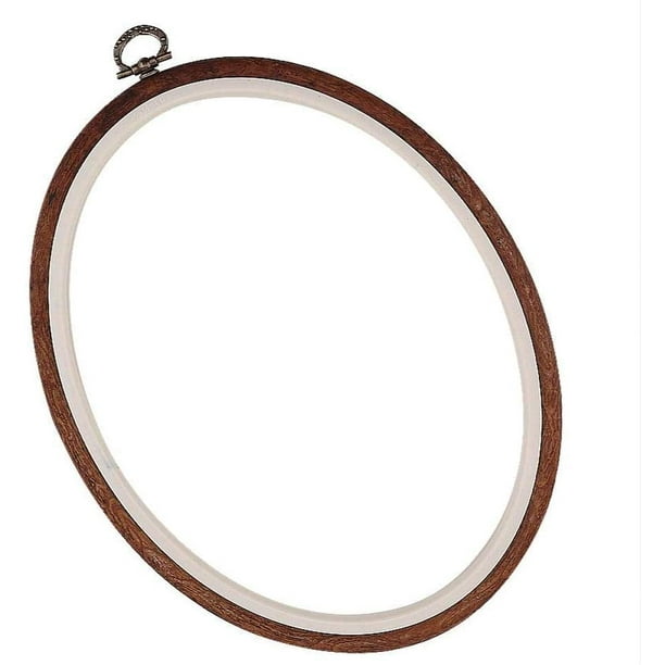 Small Plastic Embroidery Hoop Cross Stitch Hoop with Wooden Effect
